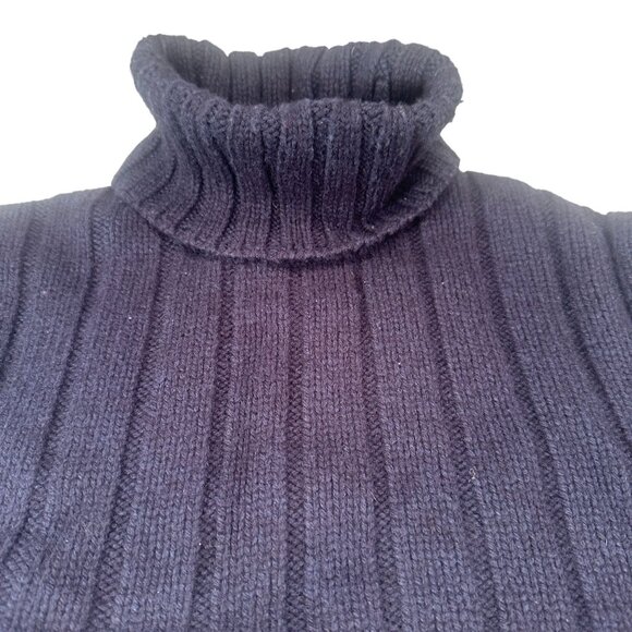 Abercrombie Fitch Muscle Ribbed Fisherman Sweater Turtleneck Mens Wool Patch - Picture 7 of 16